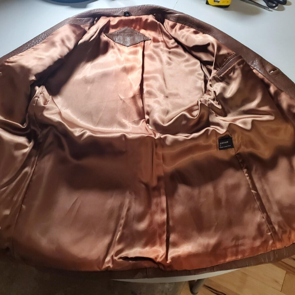 Brown Leather Blazer - Missing Label - image 7